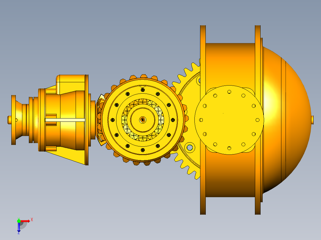 汽车主减速器ug俯视图