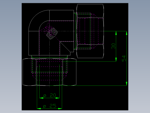 PARKER管接头EO Union elbow W25SCF_front