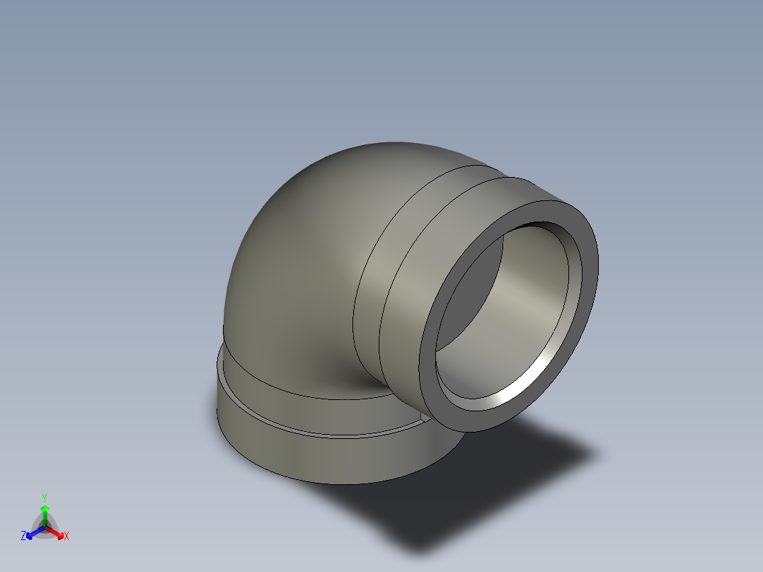 90弯头-内牙1寸-304材质Z001正等轴测图