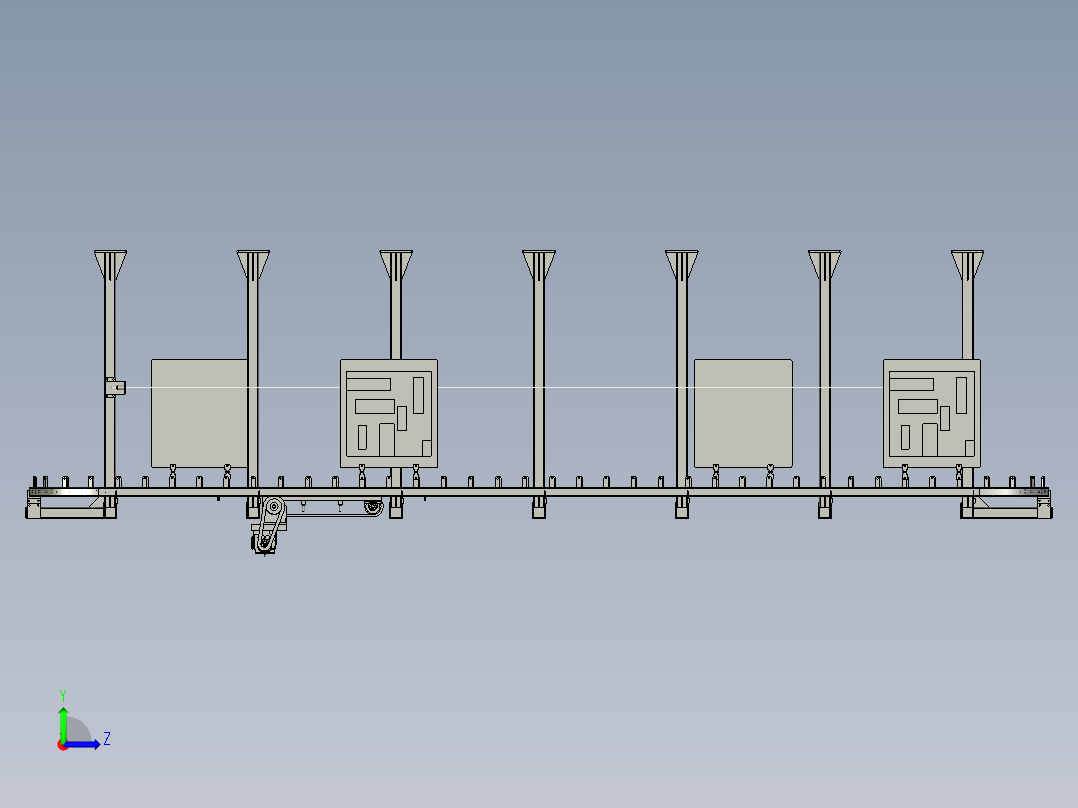 防抖动的悬挂链装置左视图