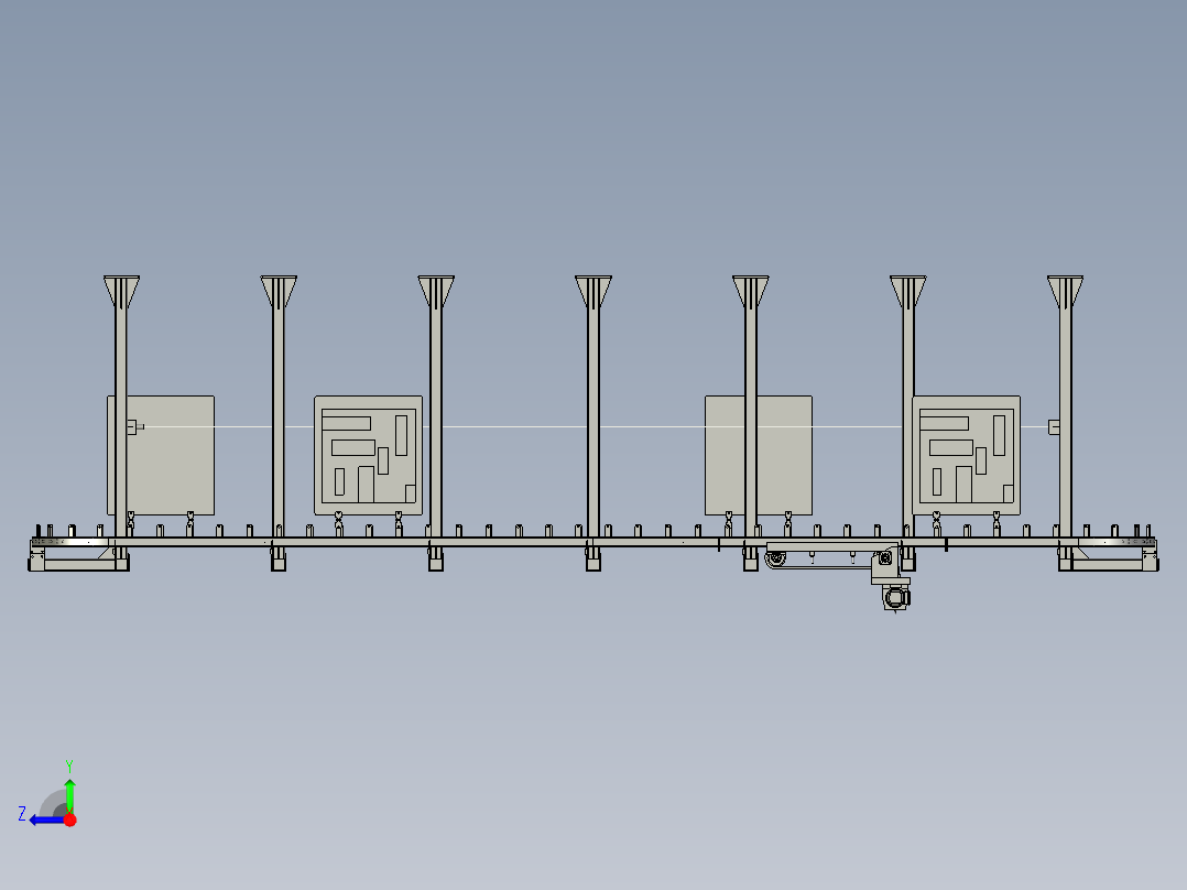 防抖动的悬挂链装置右视图