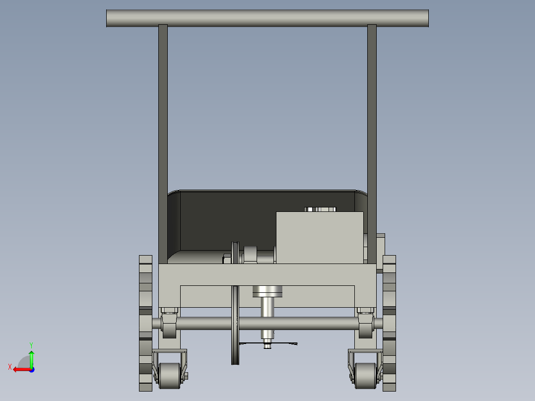 草坪修剪除草机后视图