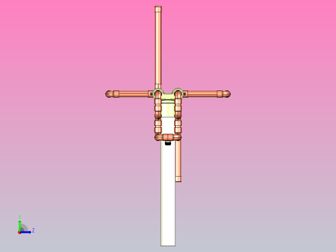 2m业余无线电摆线全向天线1快照1左视图