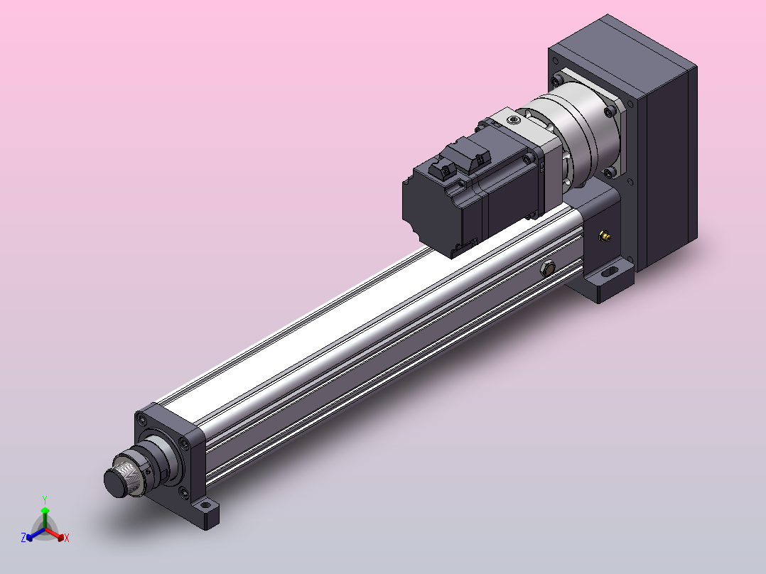 标准伺服电动缸DMC75-R04(750W伺服+减速机)[DMC75-R04-L05-400-D010-K0750S3-P7]正等轴测图