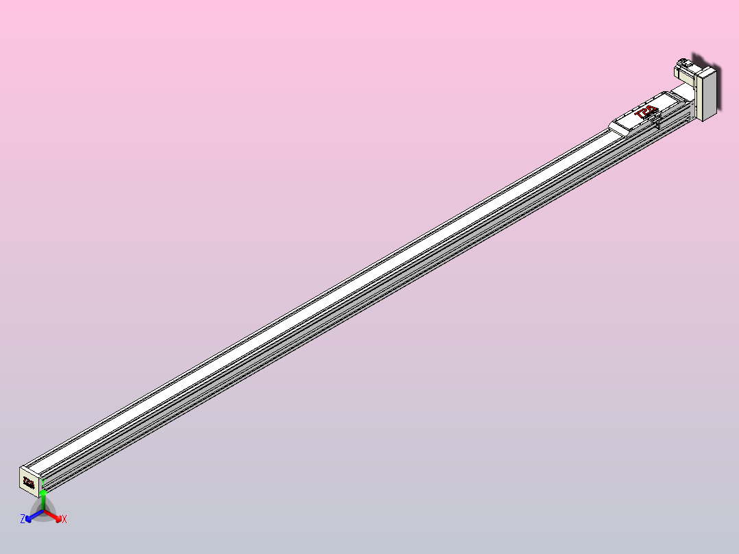 伺服电机集成皮带传动直线执行器TPA-OCB-120-224-L3450-LU-P75-N3主视图