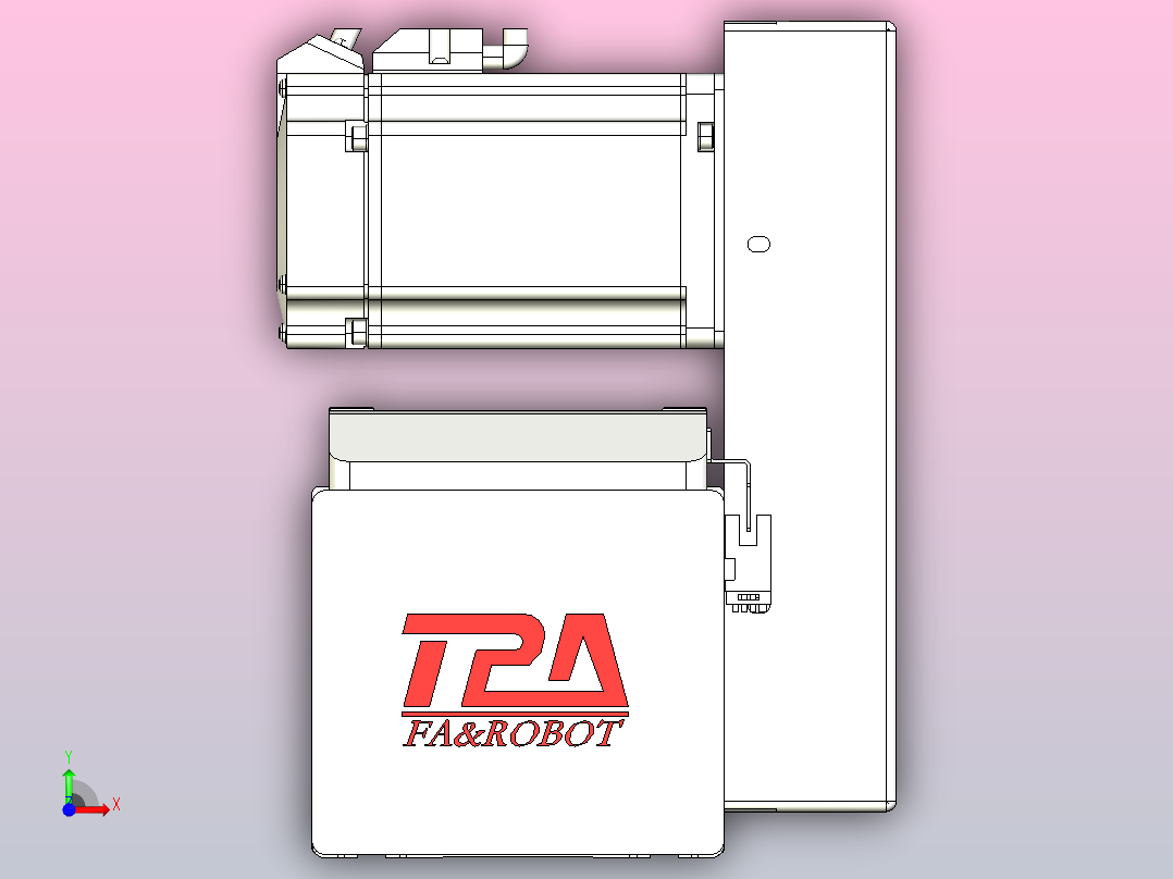 伺服电机集成皮带传动直线执行器TPA-OCB-120-224-L3450-LU-P75-N3前视图