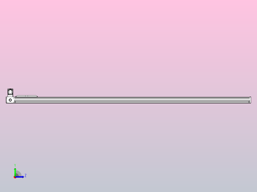 伺服电机集成皮带传动直线执行器TPA-OCB-120-224-L3450-LU-P75-N3左视图