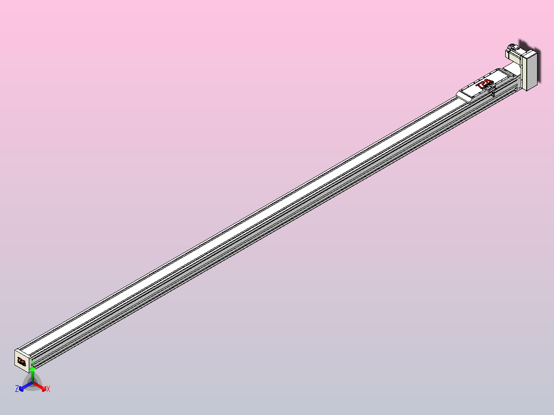 伺服电机集成皮带传动直线执行器TPA-OCB-120-224-L3450-LU-P75-N3正等轴测图