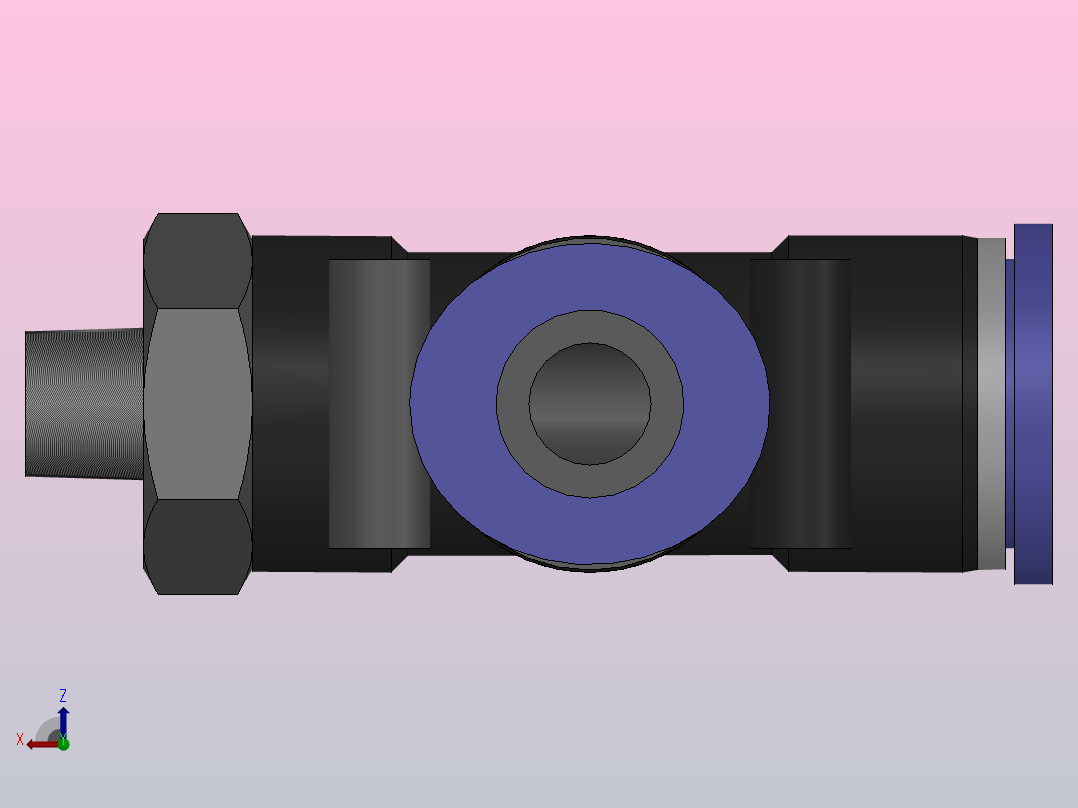 PD螺纹侧三通[PD12-01]右视图