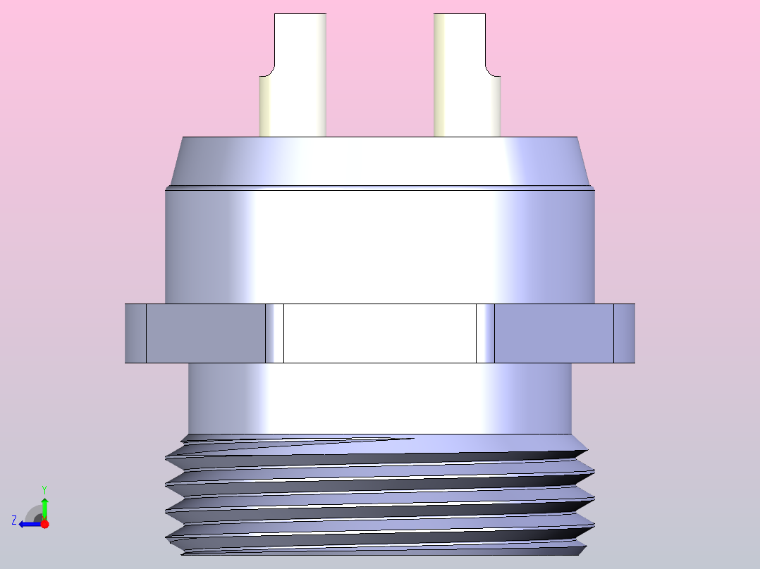 GX16连接器，从面板背面安装面板右视图