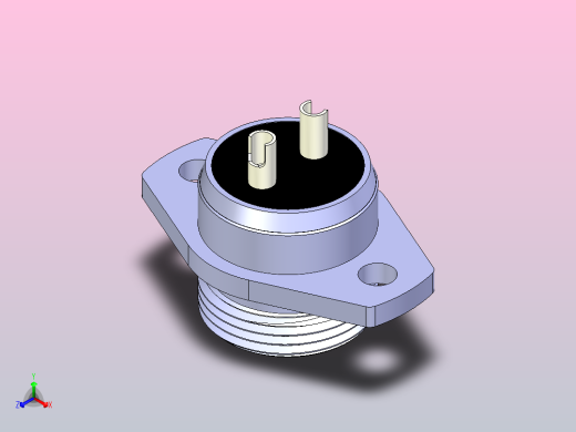 GX16连接器，从面板背面安装面板正等轴测缩略图