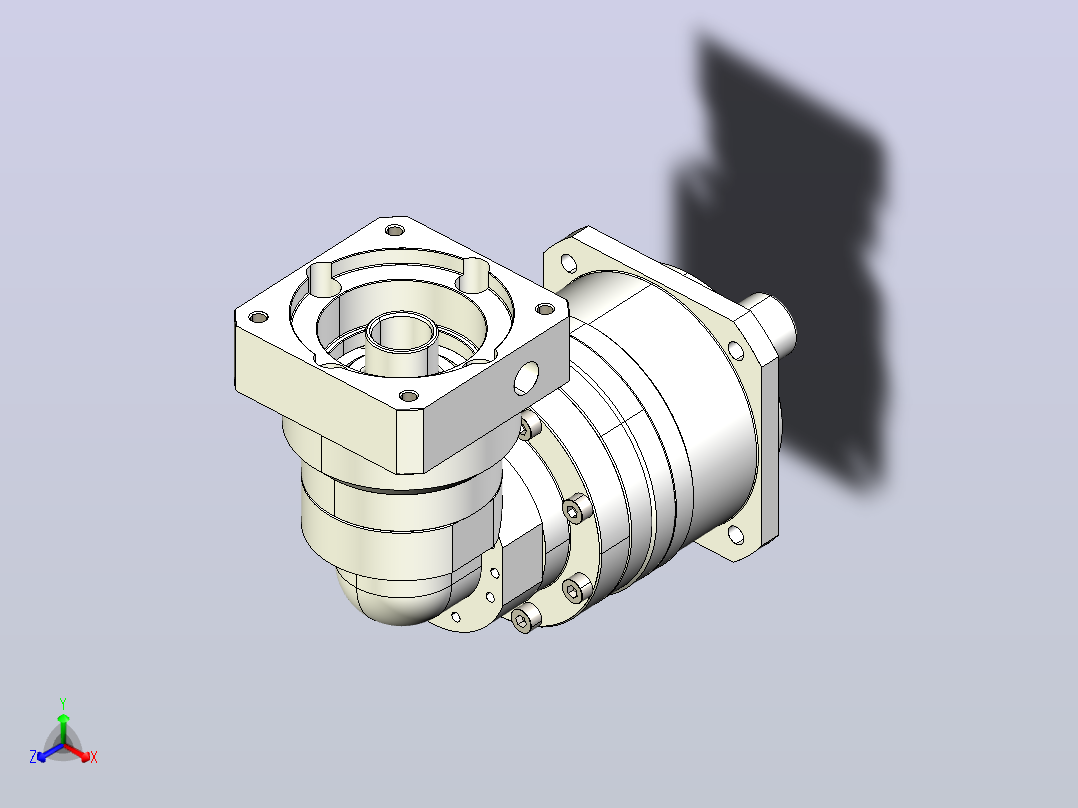 MTBR-090-L2-19 MTBR-090 直角行星减速机正等轴测图