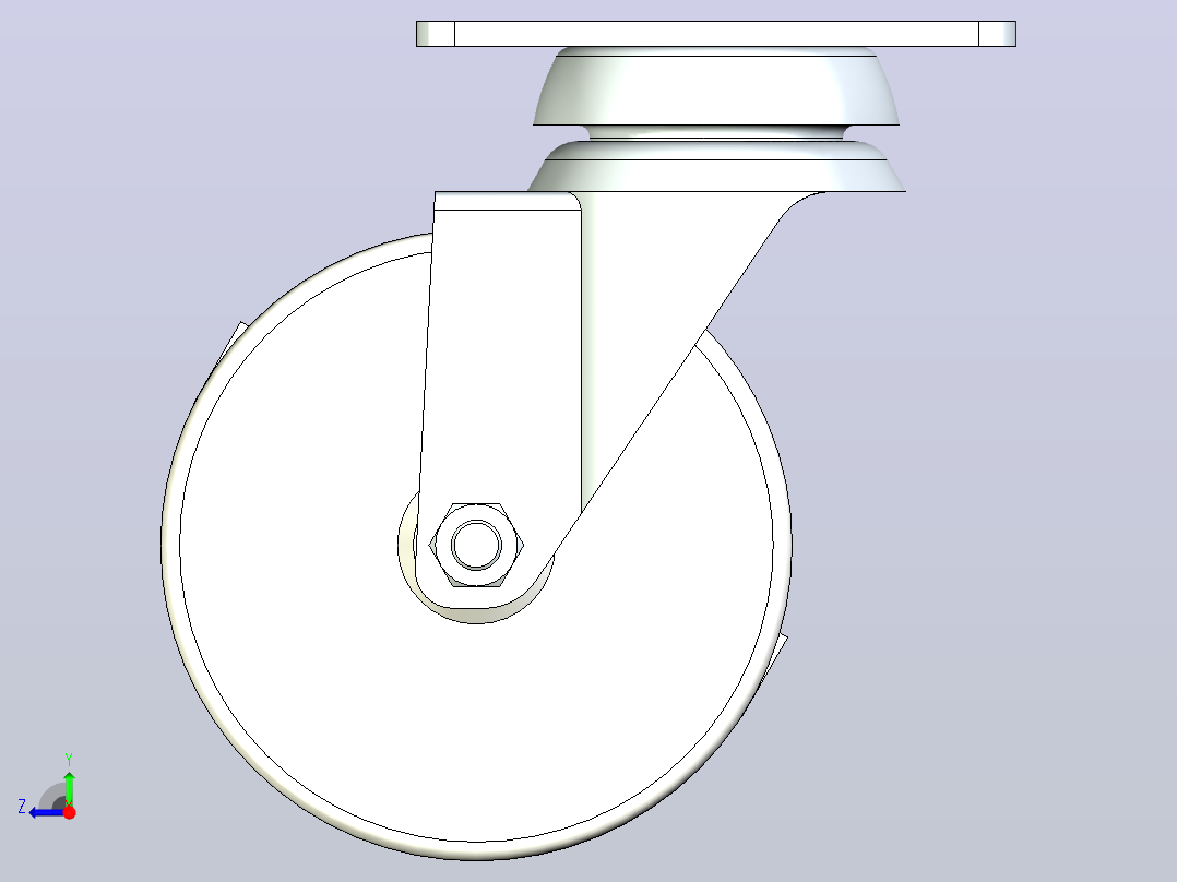 脚轮CKR03-D100-PB右视图