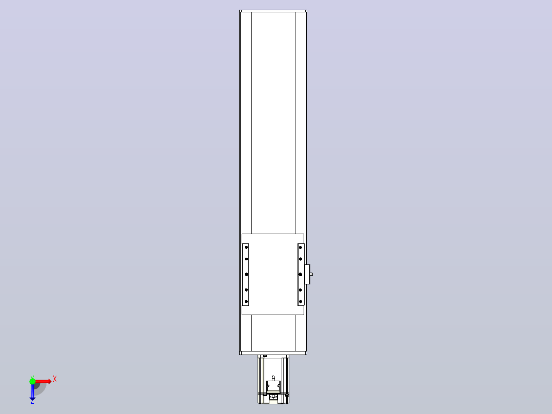 滚珠丝杠直线轴带导轨全封闭TPA-HCR-175D-2510C-L550-M-Y-P75-N3俯视图