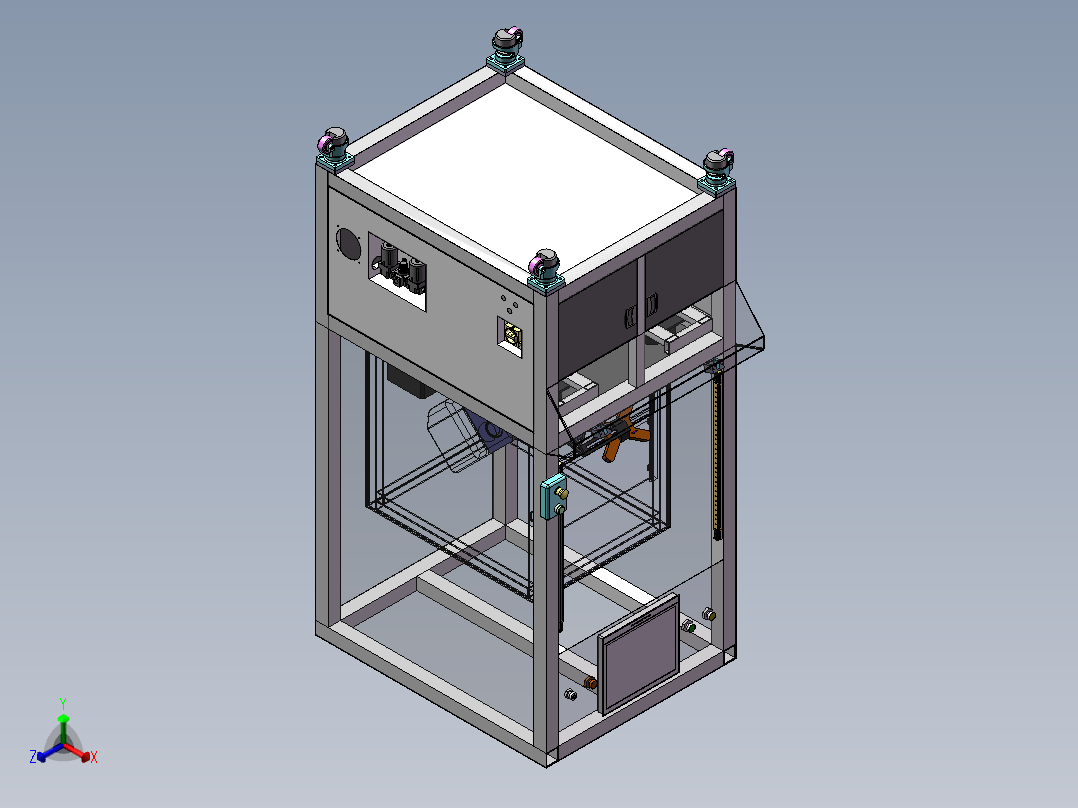 QA014屏幕检测机sw17可编辑正等轴测图