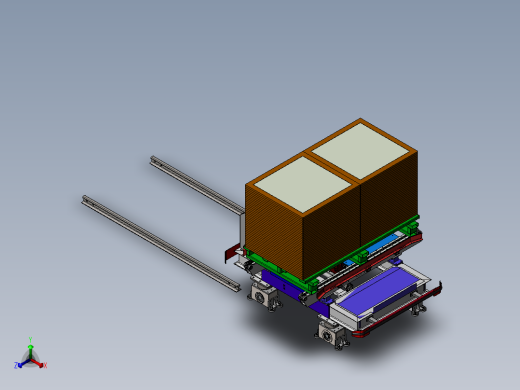 智能仓库穿梭车sw16可编辑正等轴测缩略图