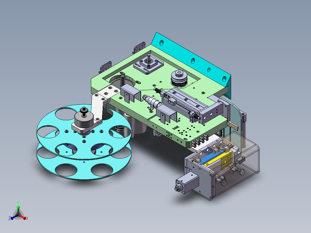 电池盖贴膜机3D图纸H305 k179 非标自动化设备3D图纸3D模型