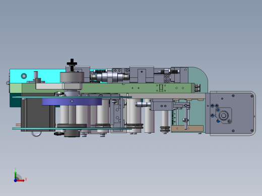 电池盖贴膜机3D图纸H305 k179 非标自动化设备3D图纸3D模型前视缩略图