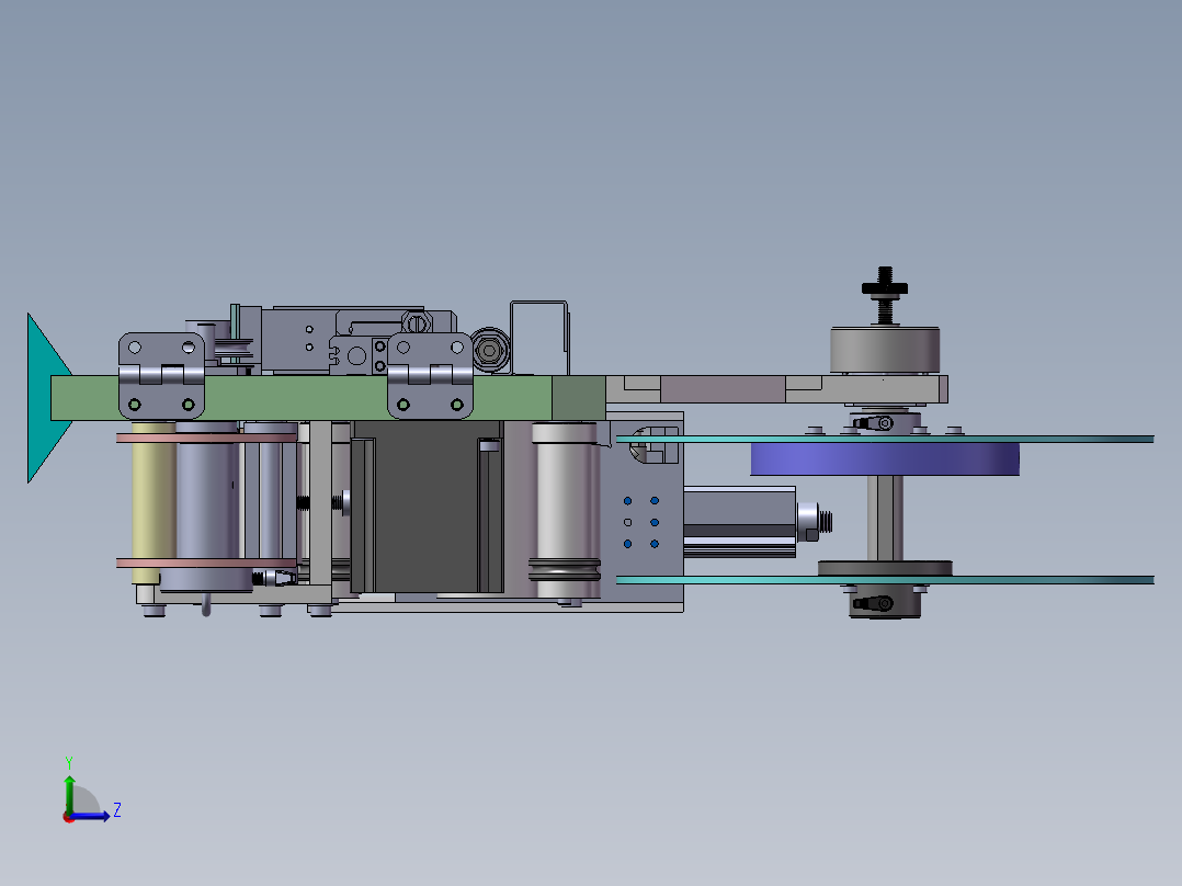电池盖贴膜机3D图纸H305 k179 非标自动化设备3D图纸3D模型左视图