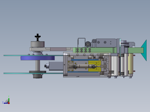 电池盖贴膜机3D图纸H305 k179 非标自动化设备3D图纸3D模型右视缩略图
