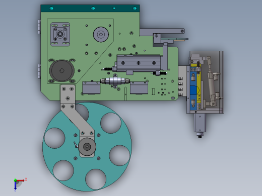 电池盖贴膜机3D图纸H305 k179 非标自动化设备3D图纸3D模型俯视缩略图