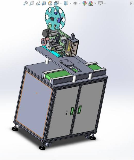 电池盖贴膜机3D图纸H305 k179 非标自动化设备3D图纸3D模型缩略图