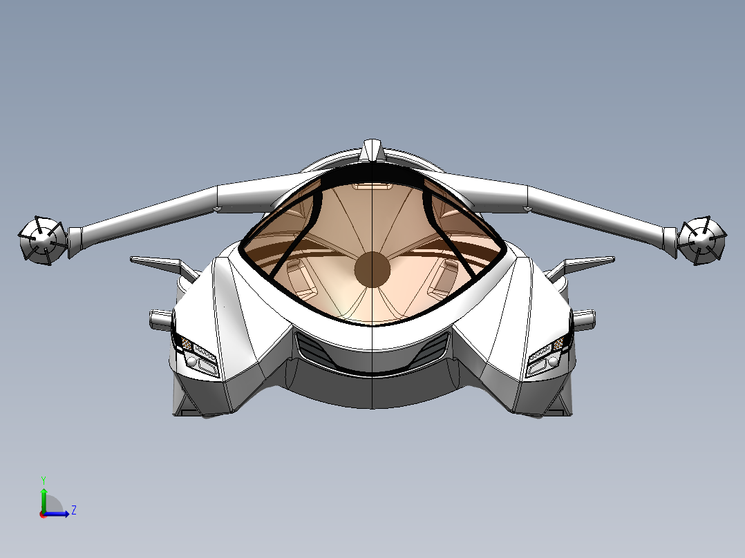 43--TF-X飞行概念车图纸左视图