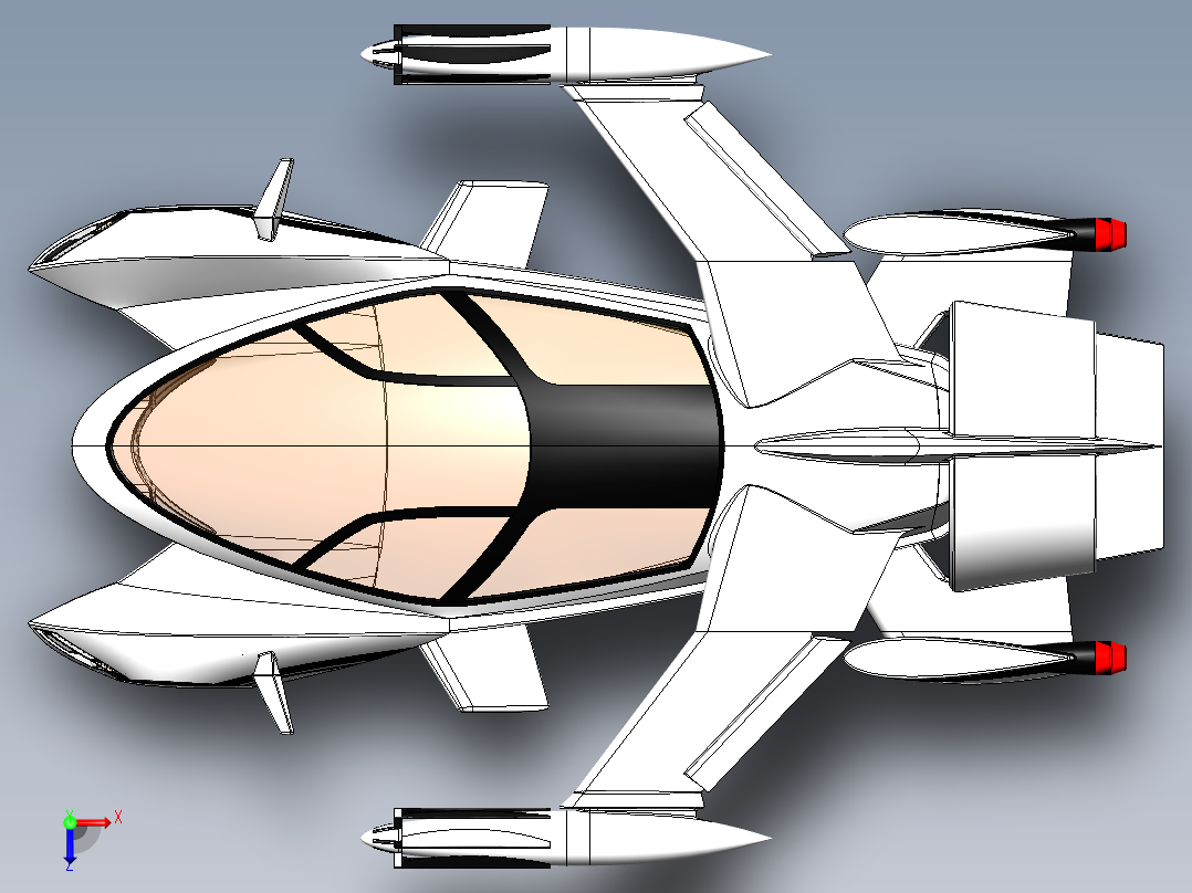 43--TF-X飞行概念车图纸俯视图