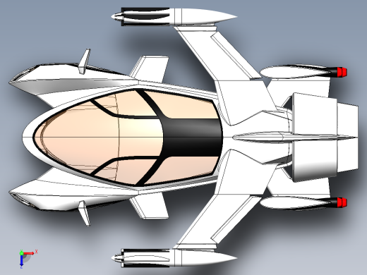 43--TF-X飞行概念车图纸俯视缩略图