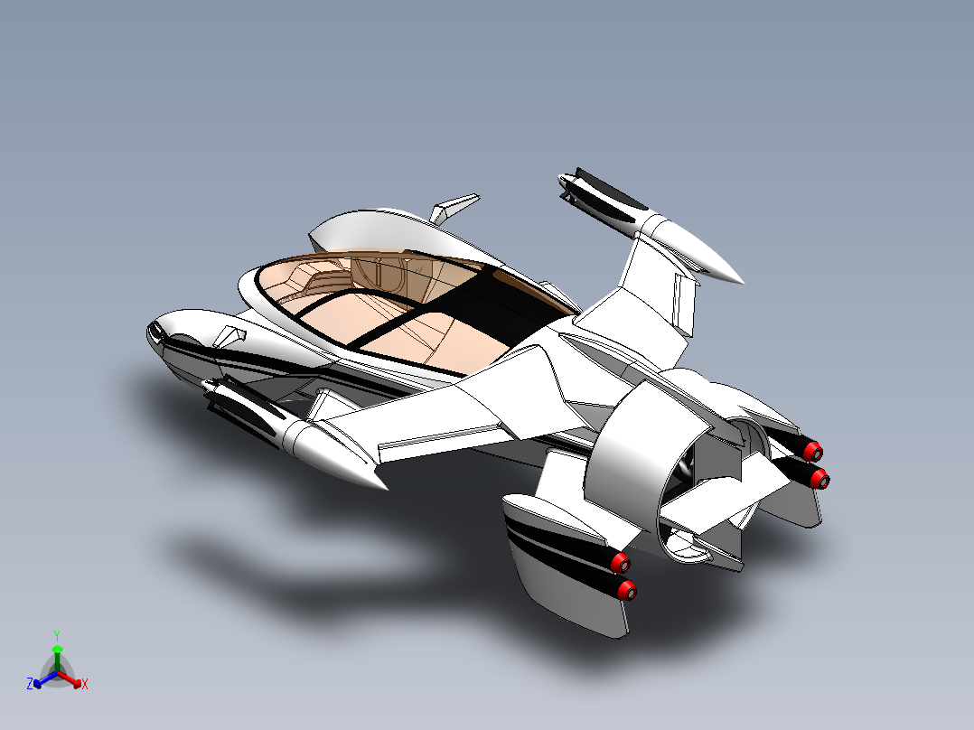 43--TF-X飞行概念车图纸正等轴测图