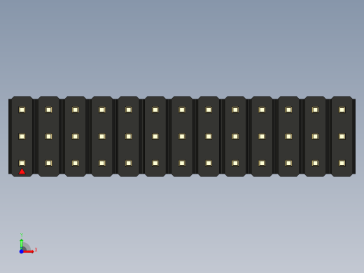 彩色公头100mil（2.54mm）系列-DS1021_black_3x13p_100mil_Type43_rev1.0前视缩略图