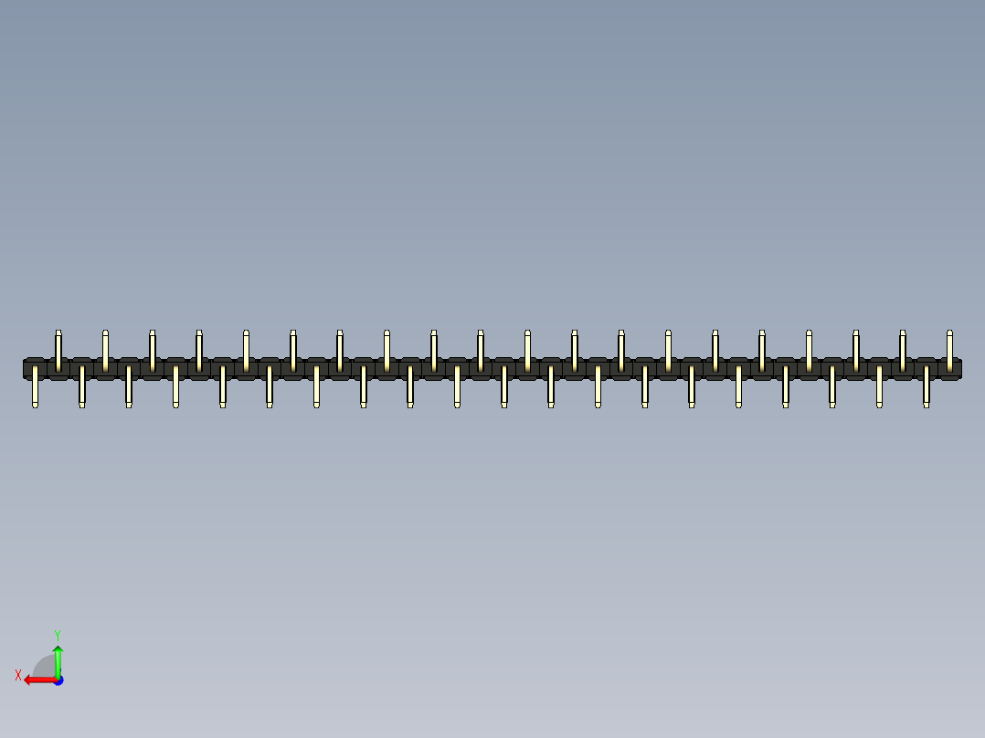 彩色公排针 100mil 2.54mm 系列-DS1022_black_40p_100mil_Type_SMT_R1_rev1.0后视图