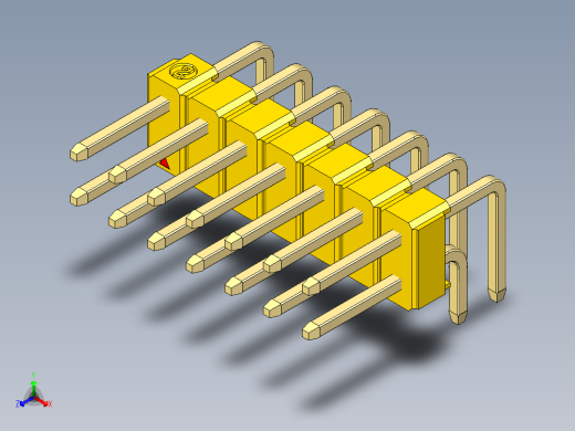 彩色公排针 100mil 2.54mm 系列-DS1022_yellow_2x07p_100mil_TypeD_rev1.0