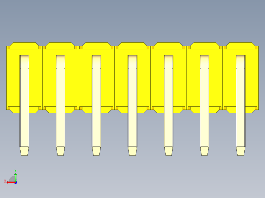 彩色公排针 100mil 2.54mm 系列-DS1022_yellow_2x07p_100mil_TypeD_rev1.0后视缩略图
