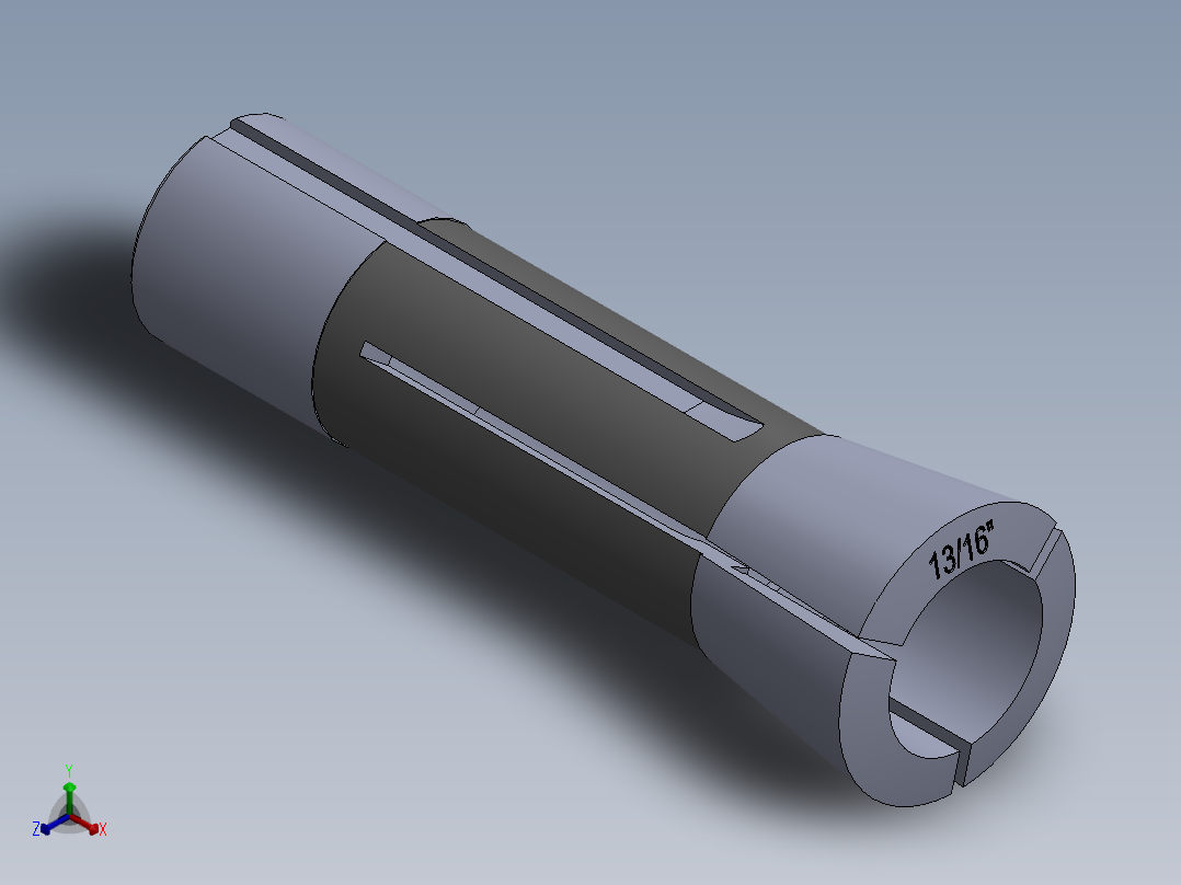 R8-夹头组-R8 COLLET 0.8125.SLDPRT正等轴测图