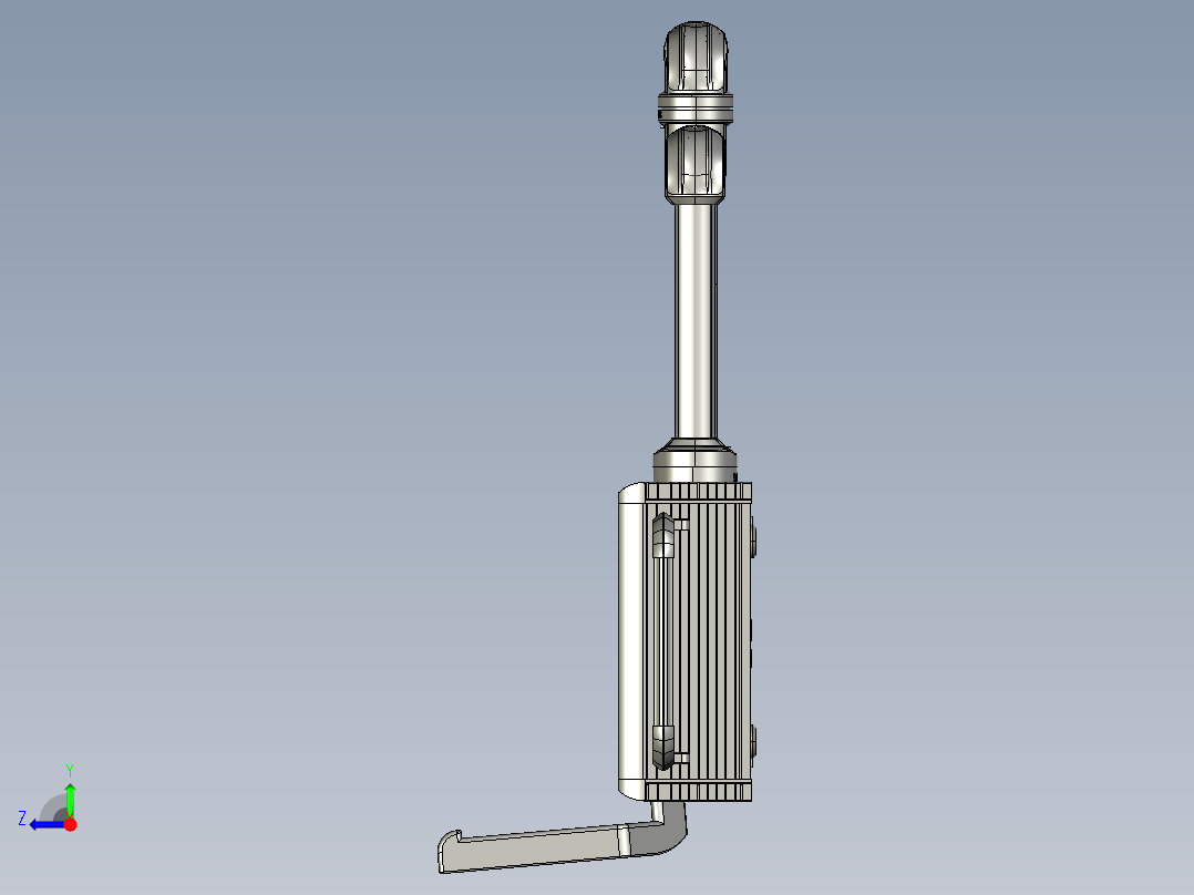 悬臂控制操控箱键盘支架-D4-垂直墙座-转角-中间连接器-转角-箱体链接器-500-200-250-300右视图