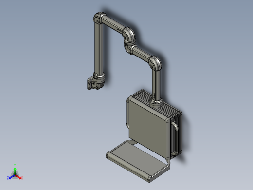 悬臂控制操控箱键盘支架-D4-垂直墙座-转角-中间连接器-转角-箱体链接器-500-200-250-300正等轴测缩略图