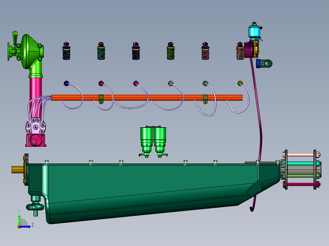 德国梅赛德斯航空引擎左视图