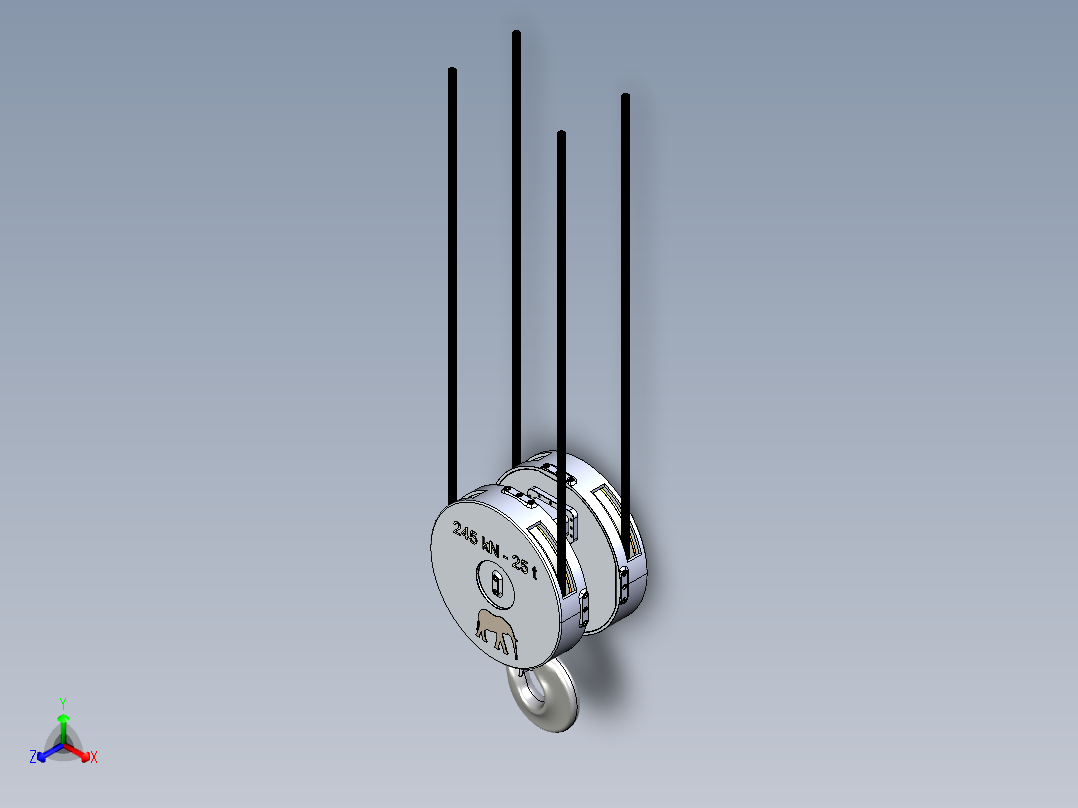 25T起重机吊钩吊具数模3D图纸 STEP格式