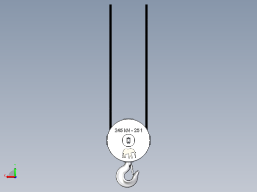 25T起重机吊钩吊具数模3D图纸 STEP格式后视缩略图