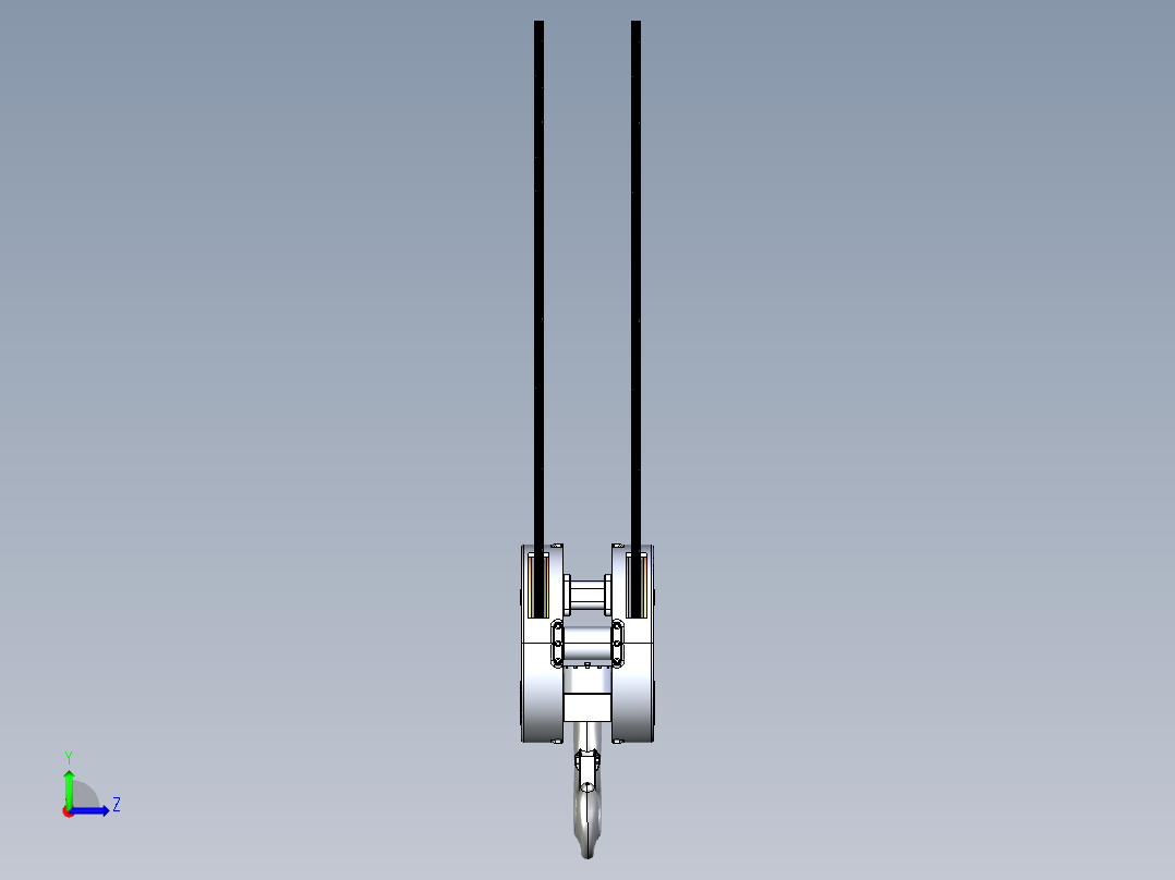 25T起重机吊钩吊具数模3D图纸 STEP格式左视图