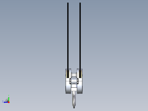 25T起重机吊钩吊具数模3D图纸 STEP格式右视缩略图
