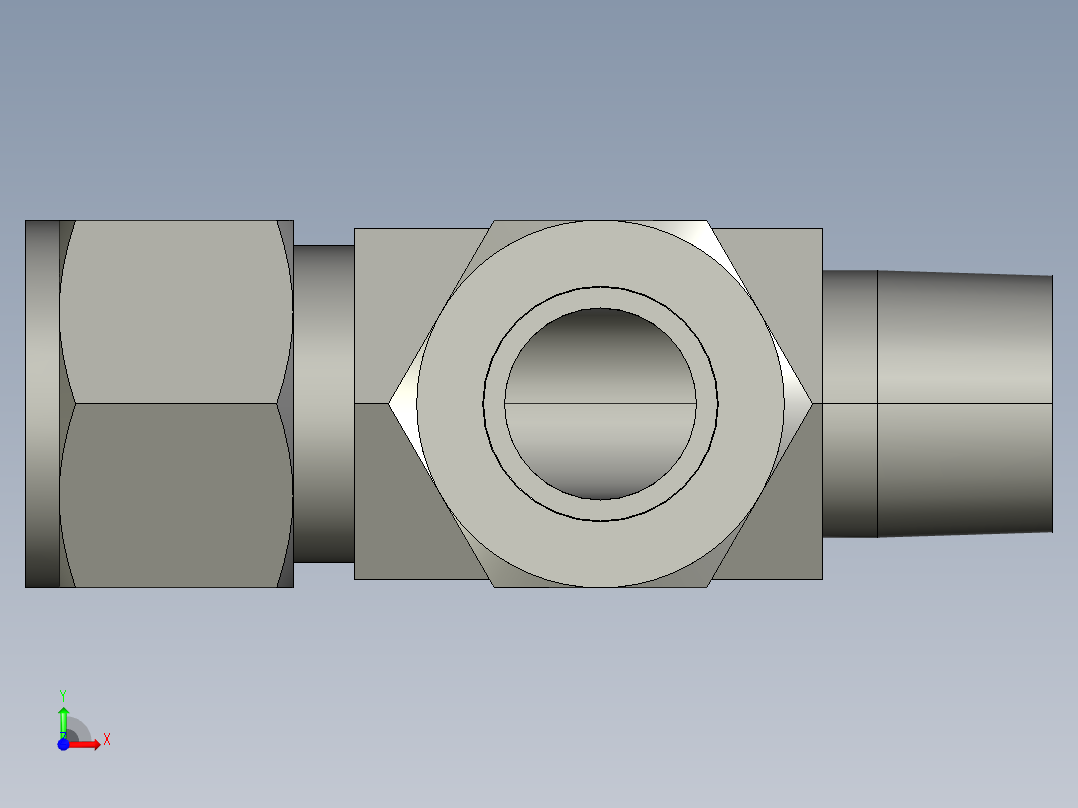 卡套式工业通用硬管接头14_rbu-s前视图