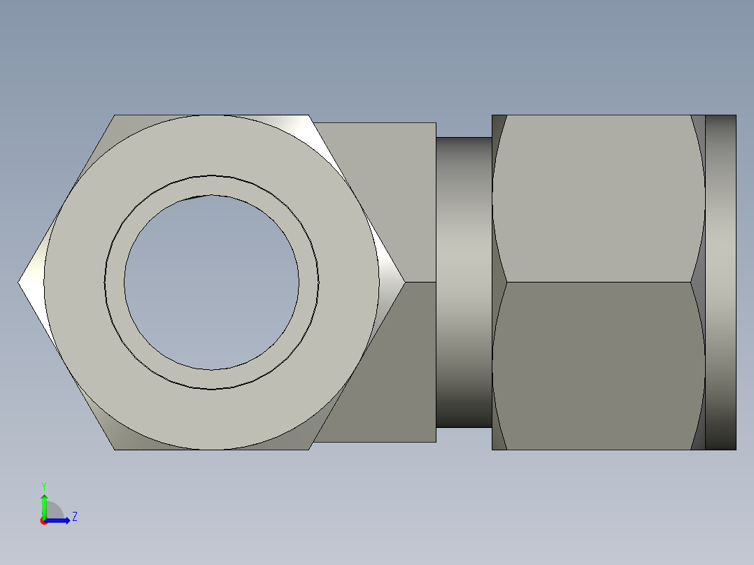 卡套式工业通用硬管接头14_rbu-s左视图