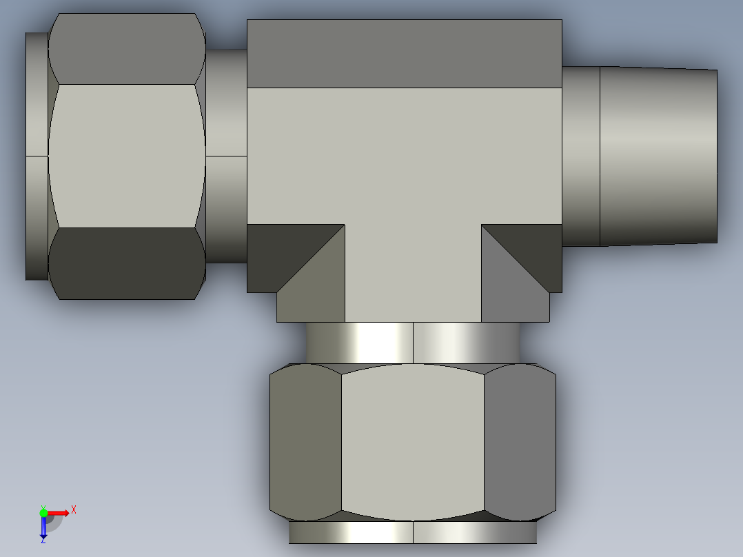 卡套式工业通用硬管接头14_rbu-s俯视图