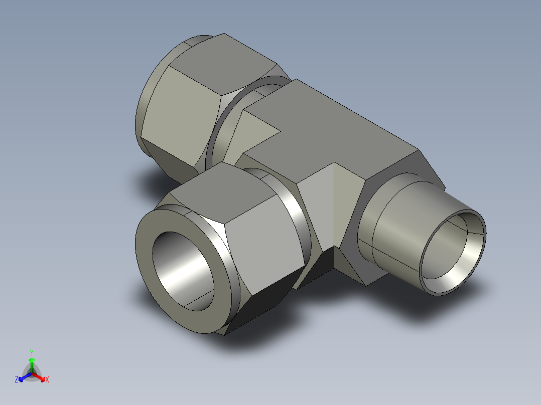 卡套式工业通用硬管接头14_rbu-s正等轴测图