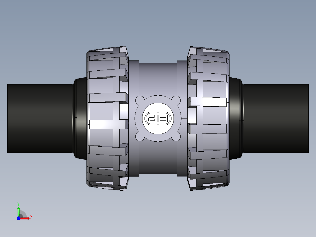8SXEBEV EasyFit球止回阀与PE100级SDR 11男端对焊或电熔焊接（CVDE）前视图