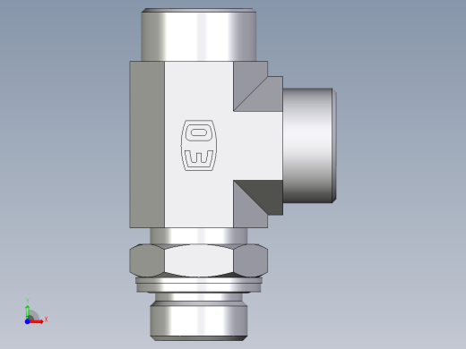 卡套式工业通用硬管接头EO_Adjustable_locknut_run_tee_LEE18LMOMDCF前视缩略图