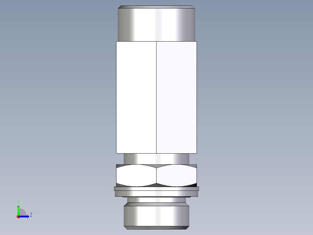 卡套式工业通用硬管接头EO_Adjustable_locknut_run_tee_LEE18LMOMDCF左视图