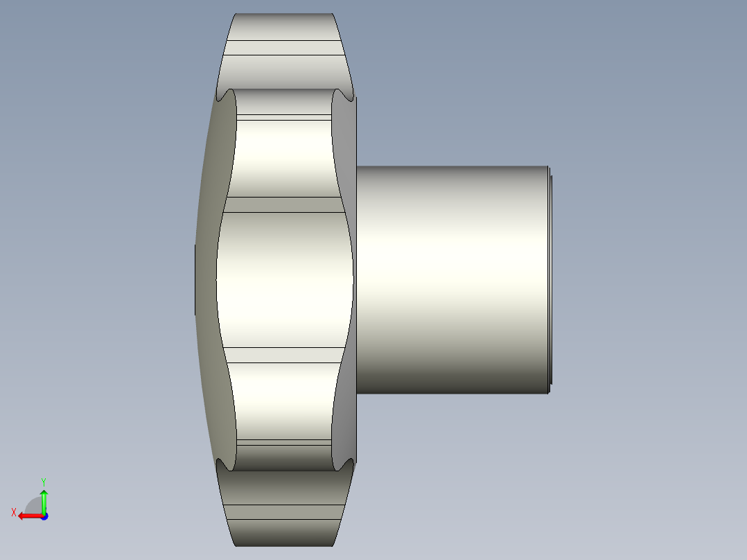 星型把手VC.192-3D多系列多零件图纸模型后视图